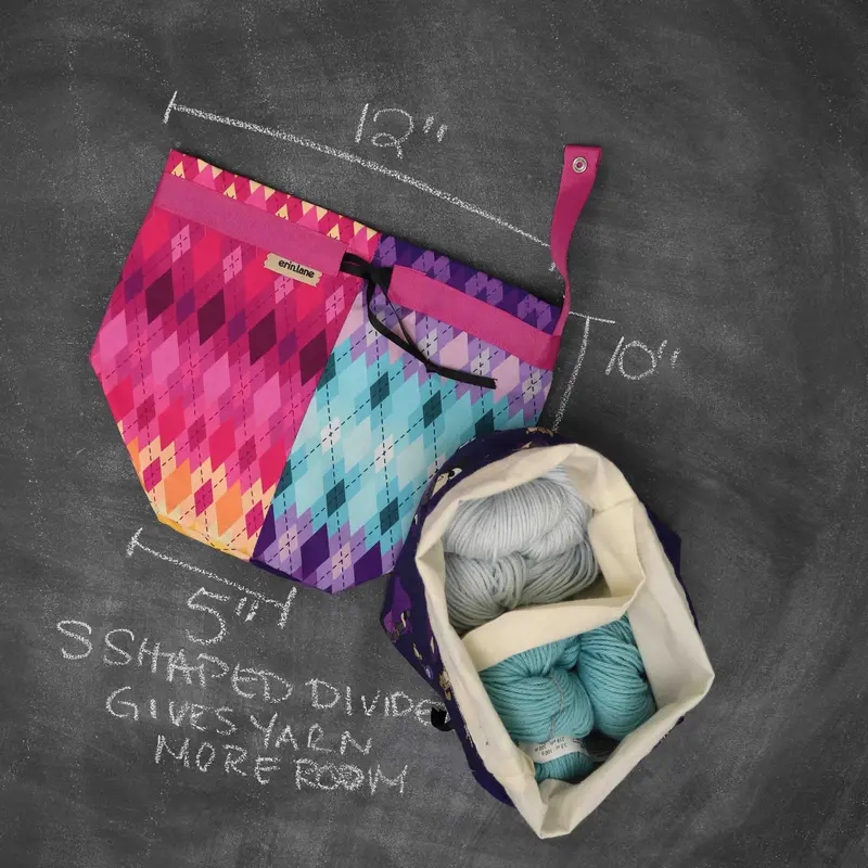 Twofer Project Bag in Argyle Dawn
