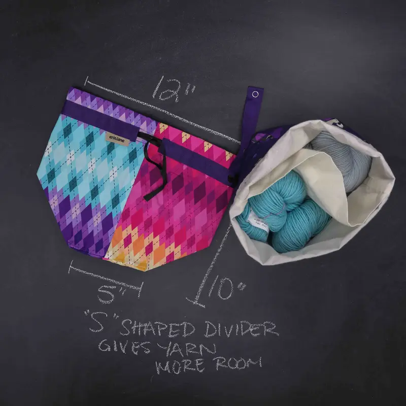 Twofer Project Bag in Argyle Dusk
