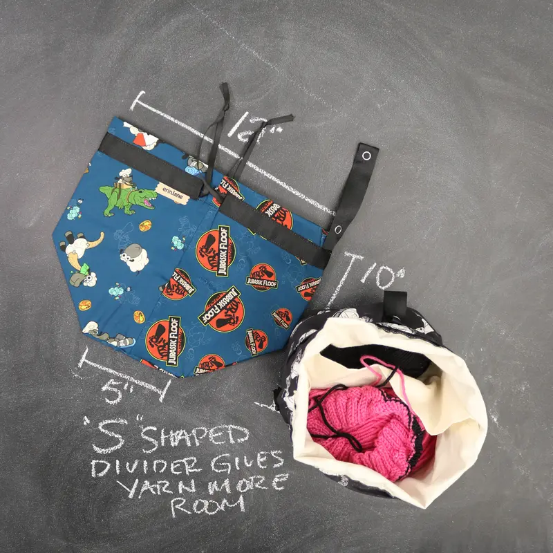 Twofer Project Bag in Jurassic Floof Sheeple