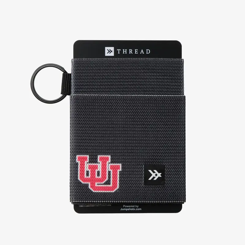 UofU Interlocking Black - Elastic Wallet