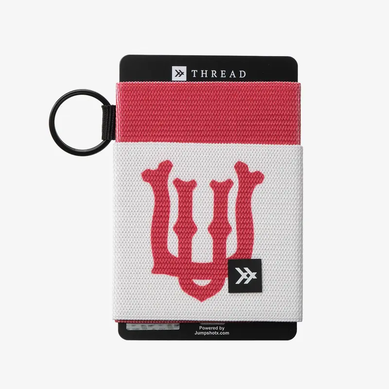 UofU Interlocking White - Elastic Wallet