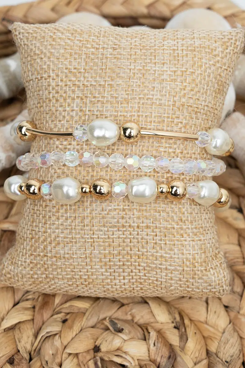 Urban Elegance Goldtone Beaded Bracelet Set