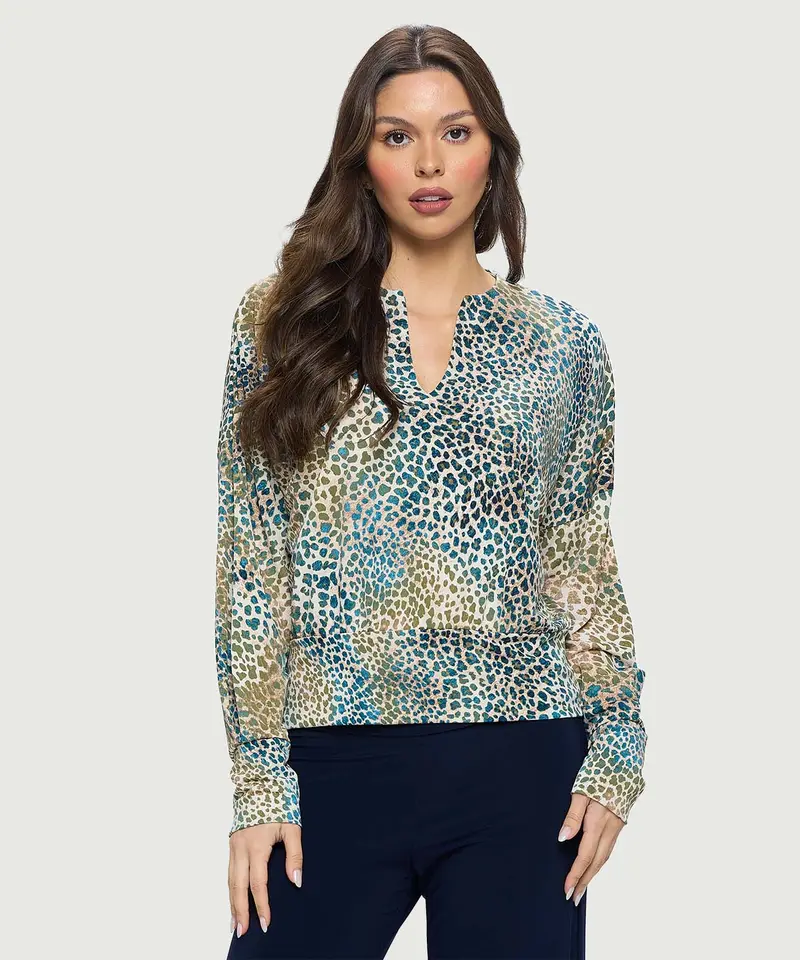 V-Neck Blouse With Waistband