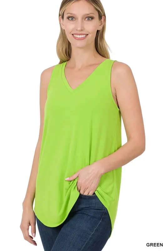 V-Neck Tank Green