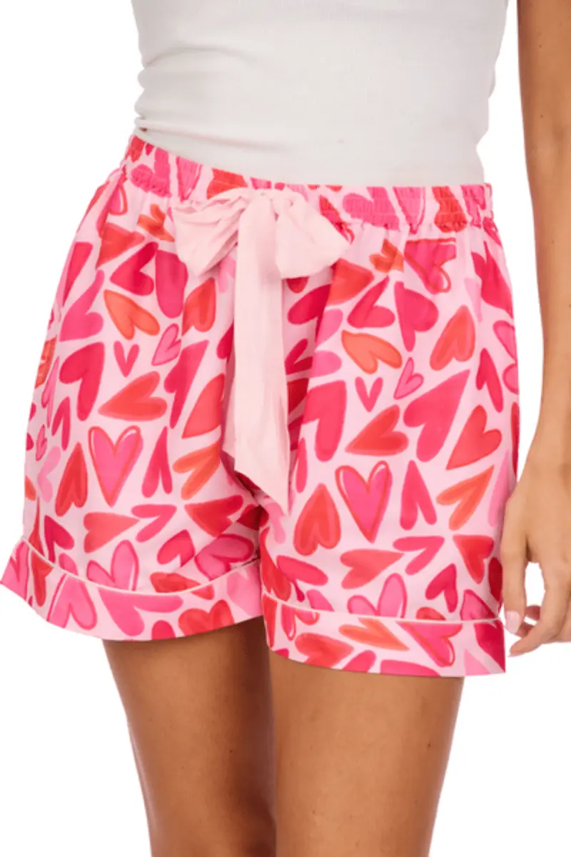 Valentine Pajama Short by Mudpie Large