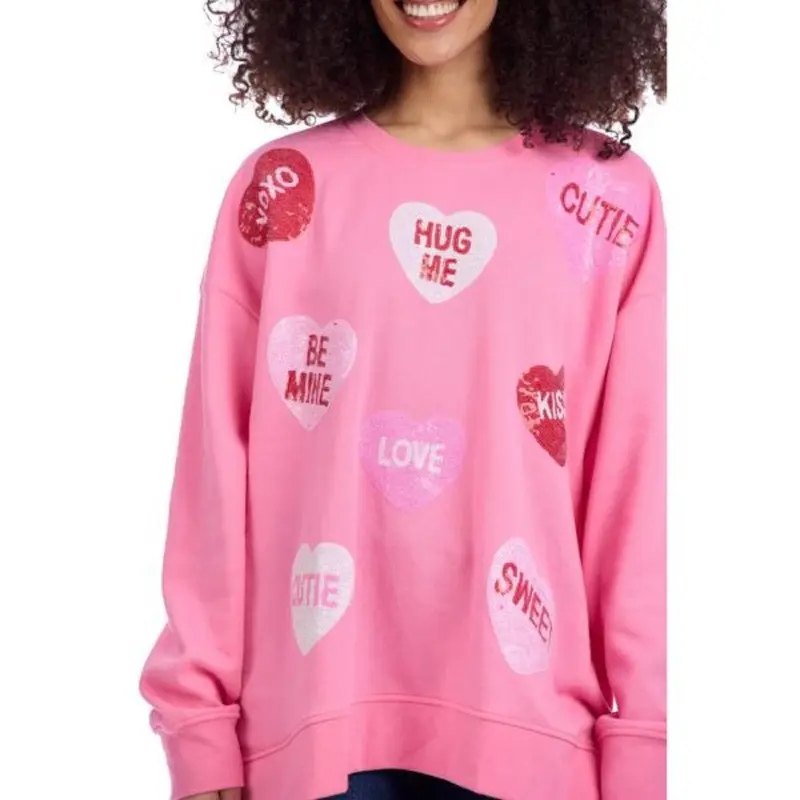 Valentine Pink Sparkle Sweatshirt