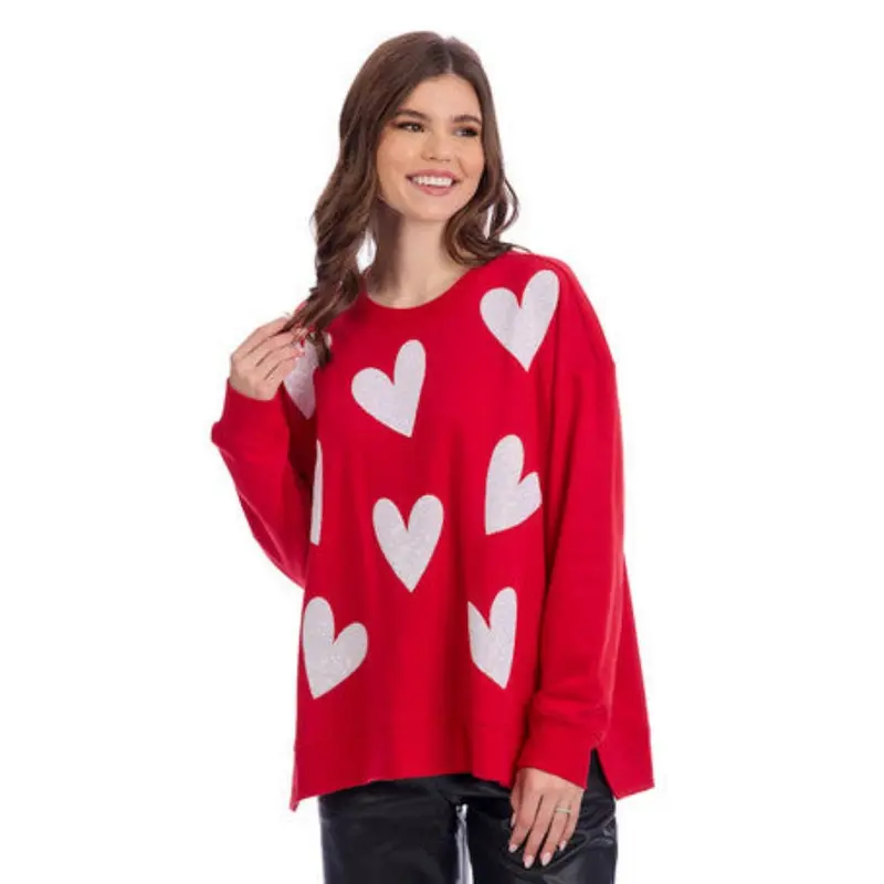 Valentine Red Sparkle Sweatshirt