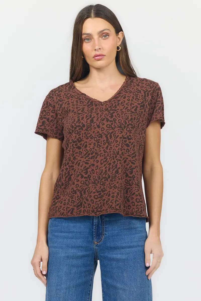 Vanya Tee in Brown Leopard