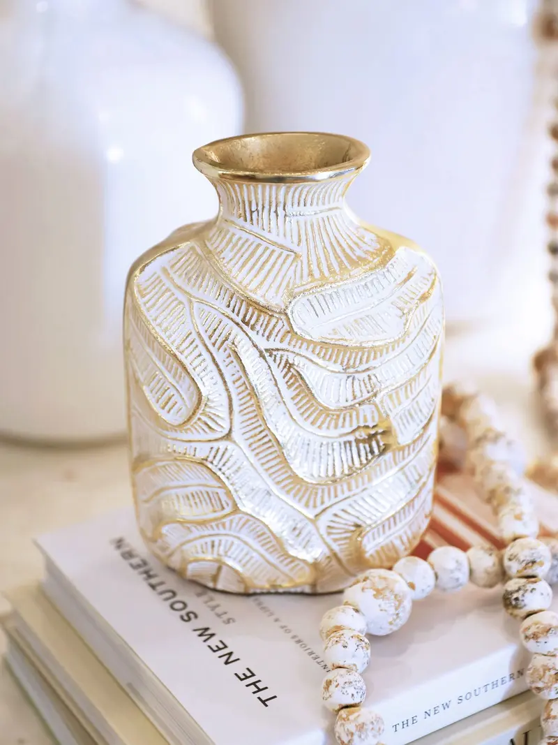 Vase Gold Leaf Small by Mary Square