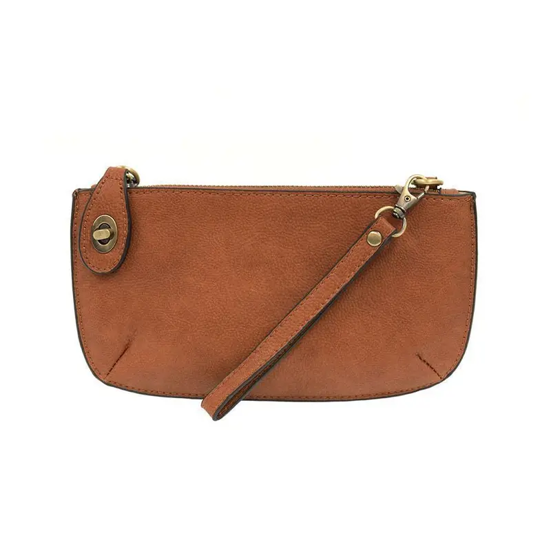Vegan Leather Mini Crossbody Clutch - Maple