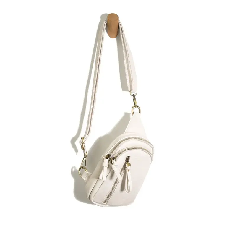 Vegan Leather Skyler Sling Bag - White