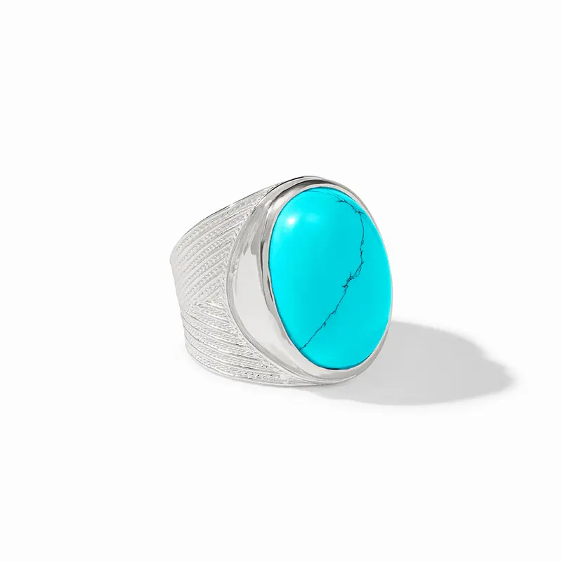 Verona Silver Statement Ring in Turquoise Blue