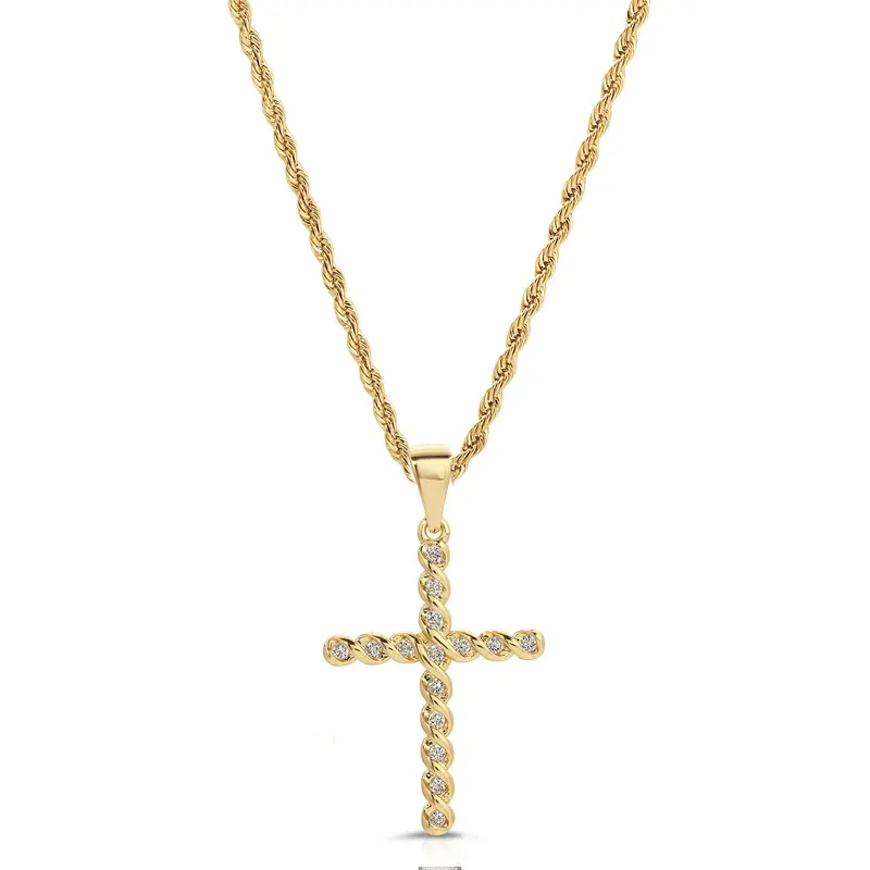 Vintage French Cross Necklace