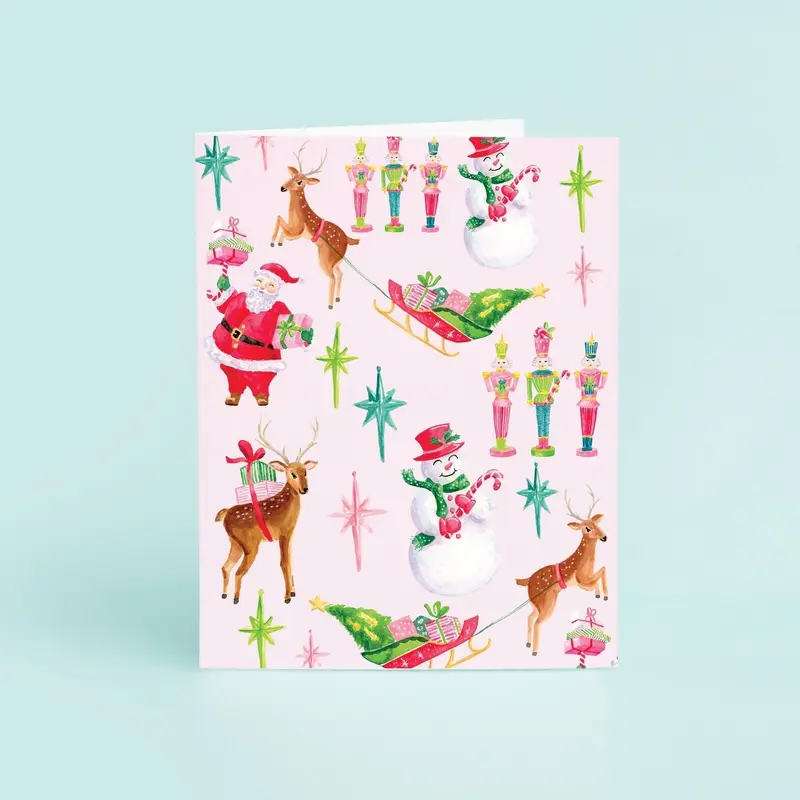 Vintage Holiday Pattern Greeting Card