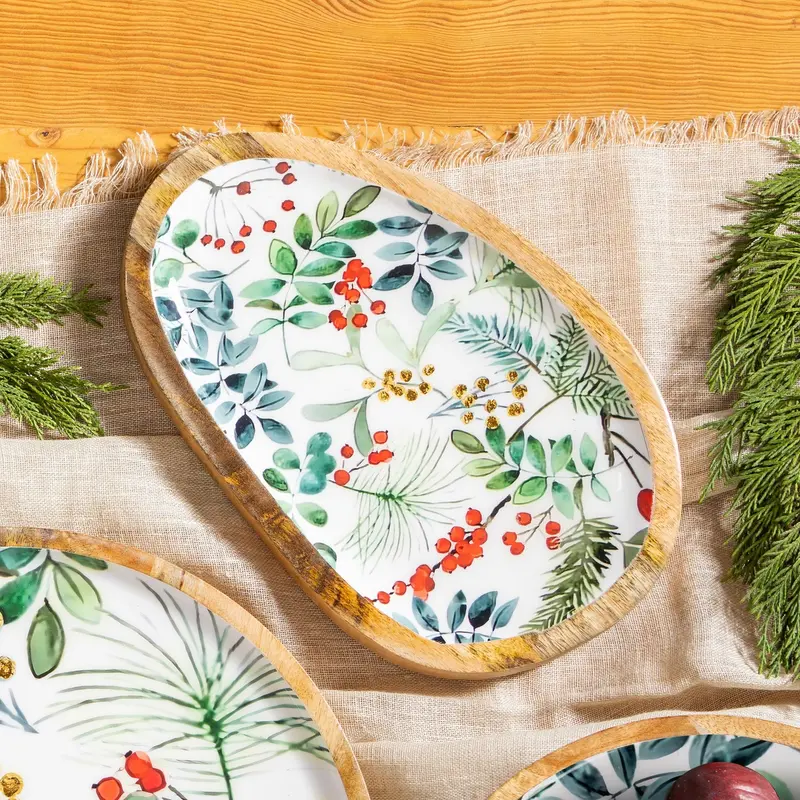 VivaStyle Irregular Shaped Wood Tray
