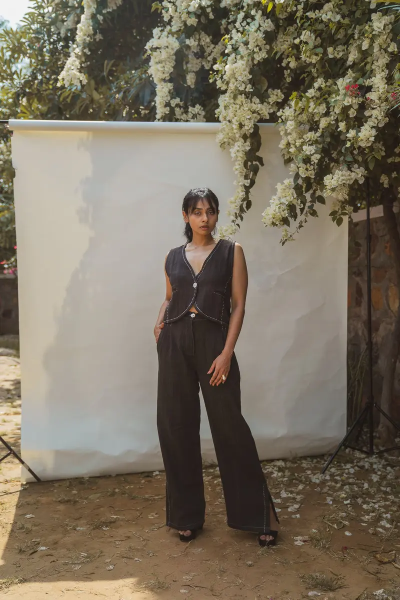 Waistcoat & Side Slit Pants
