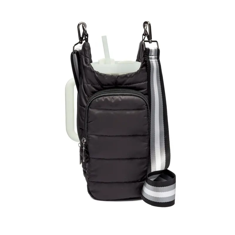 WanderFull Black Handle HydroBag with Gray Stripe Strap