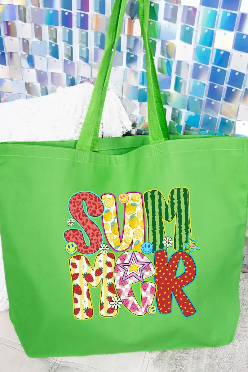 Watermelon Summer Canvas Jumbo Tote