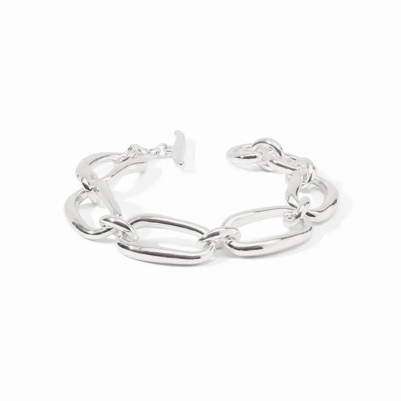 Wave Link Bracelet in Silver