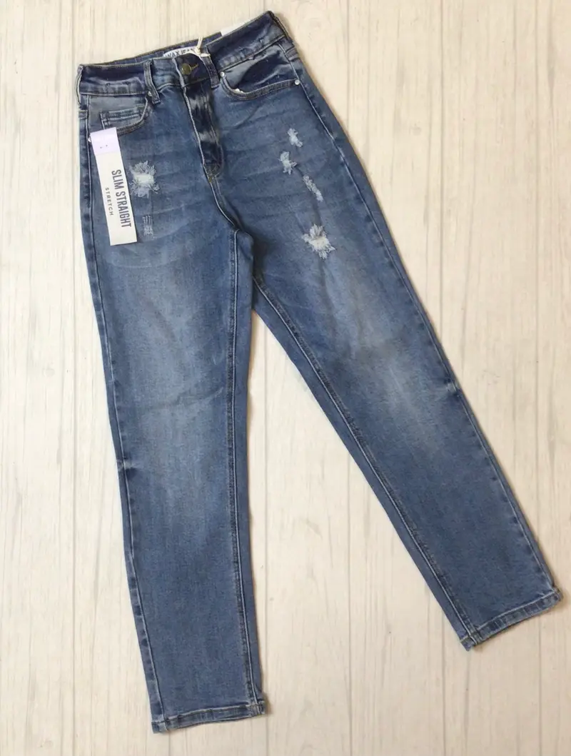 wax slim straight denim