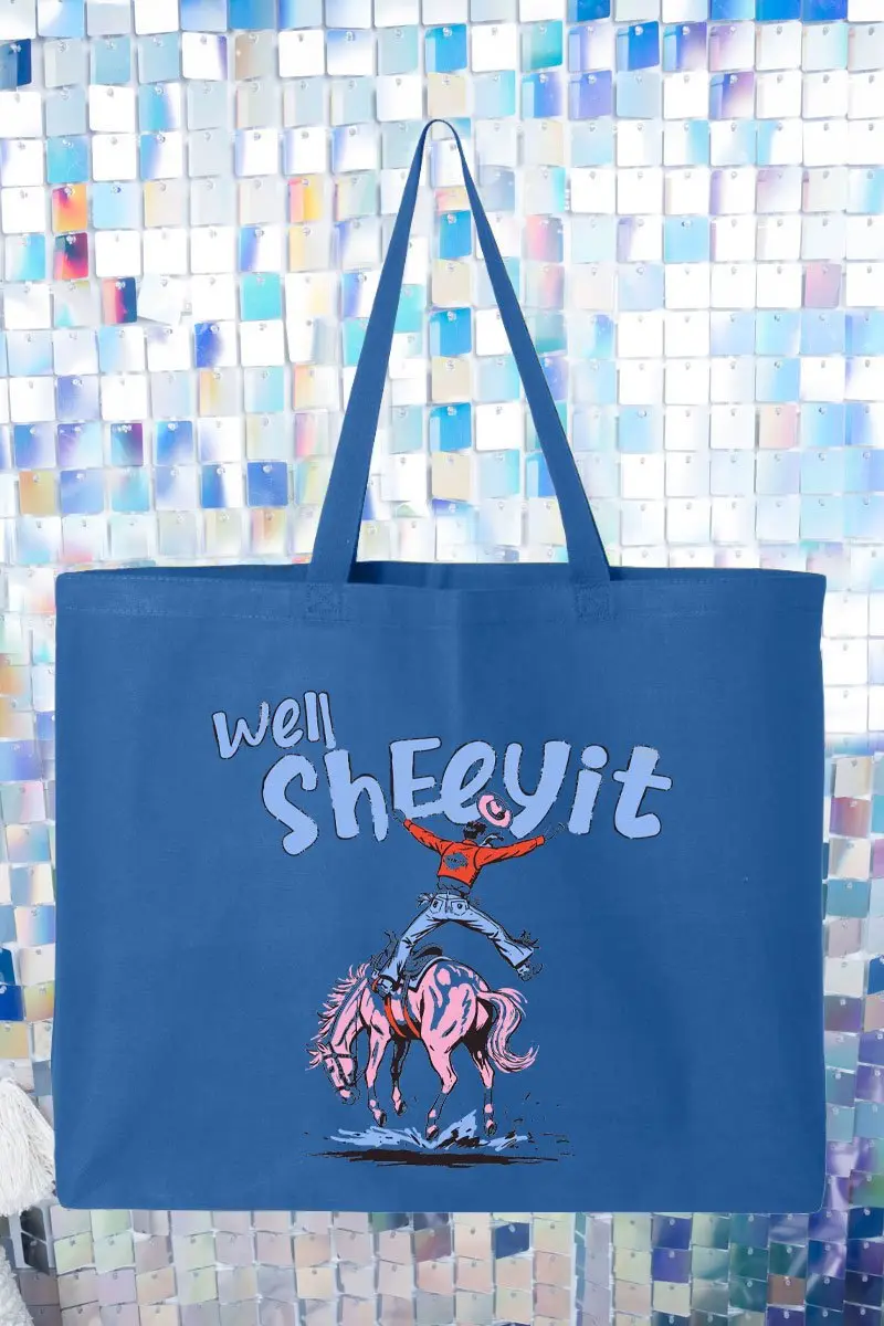 Well Sheeyit Cowboy Canvas Jumbo Tote