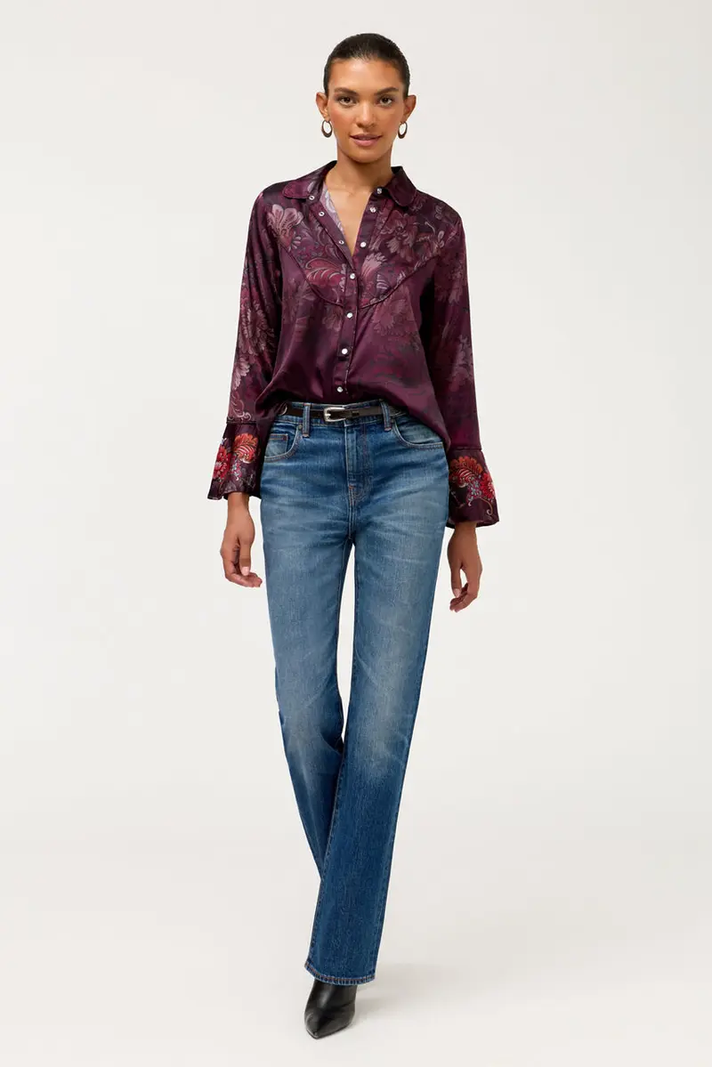 Western Flutter Sleeve Blouse - Tazari