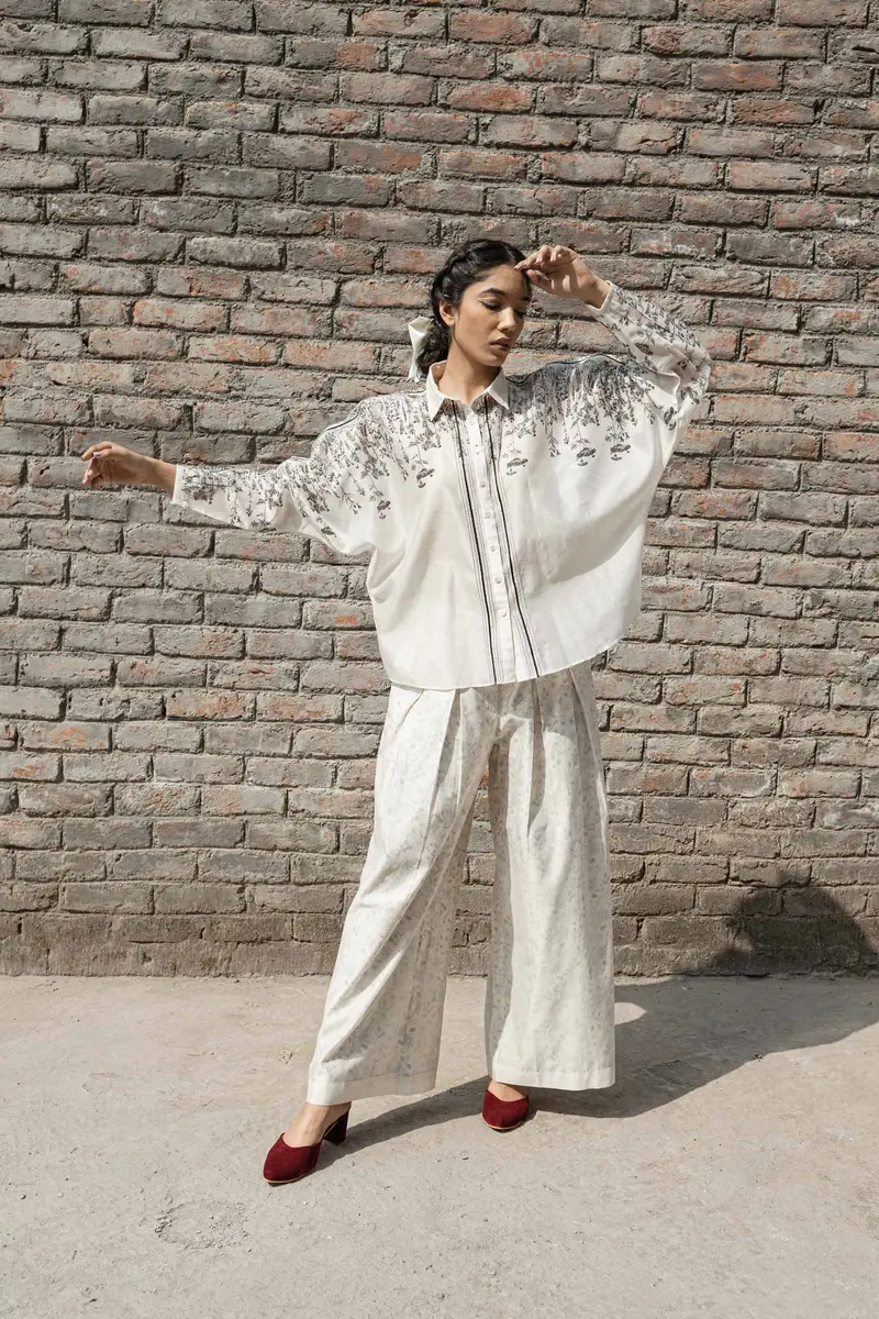 White Chanderi Shirt