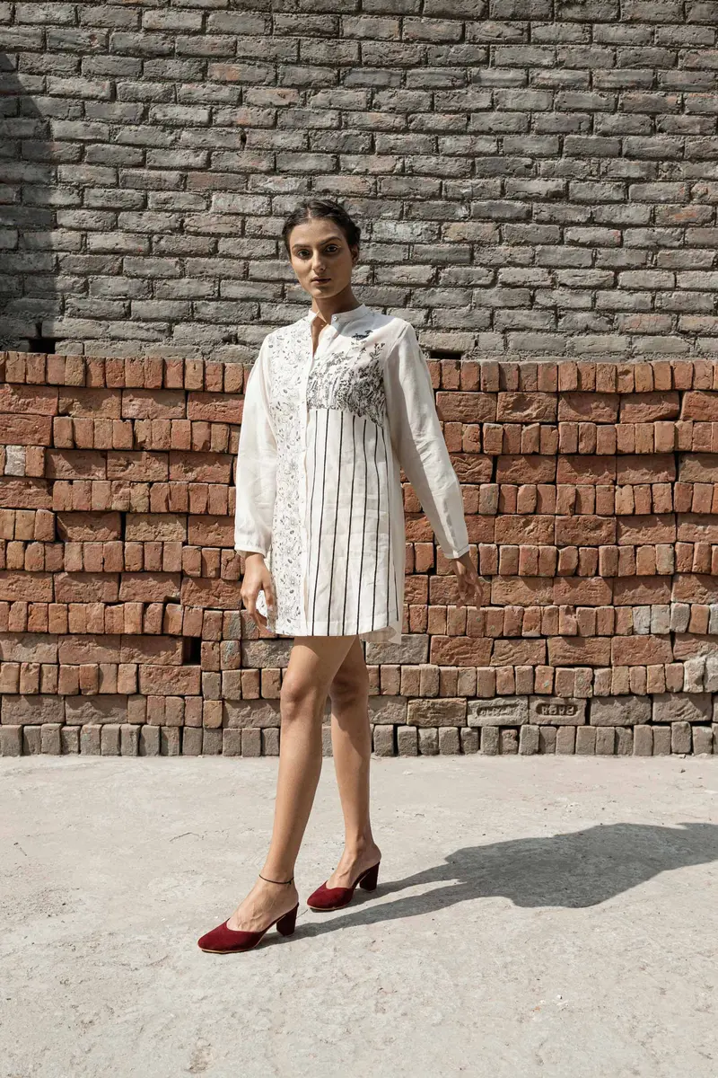 White Chanderi Shirt