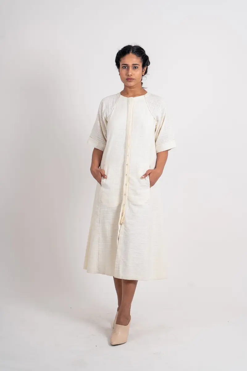 White Cotton Midi Dress