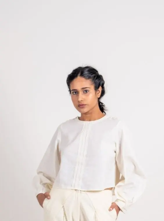 White Cotton Tunic Top