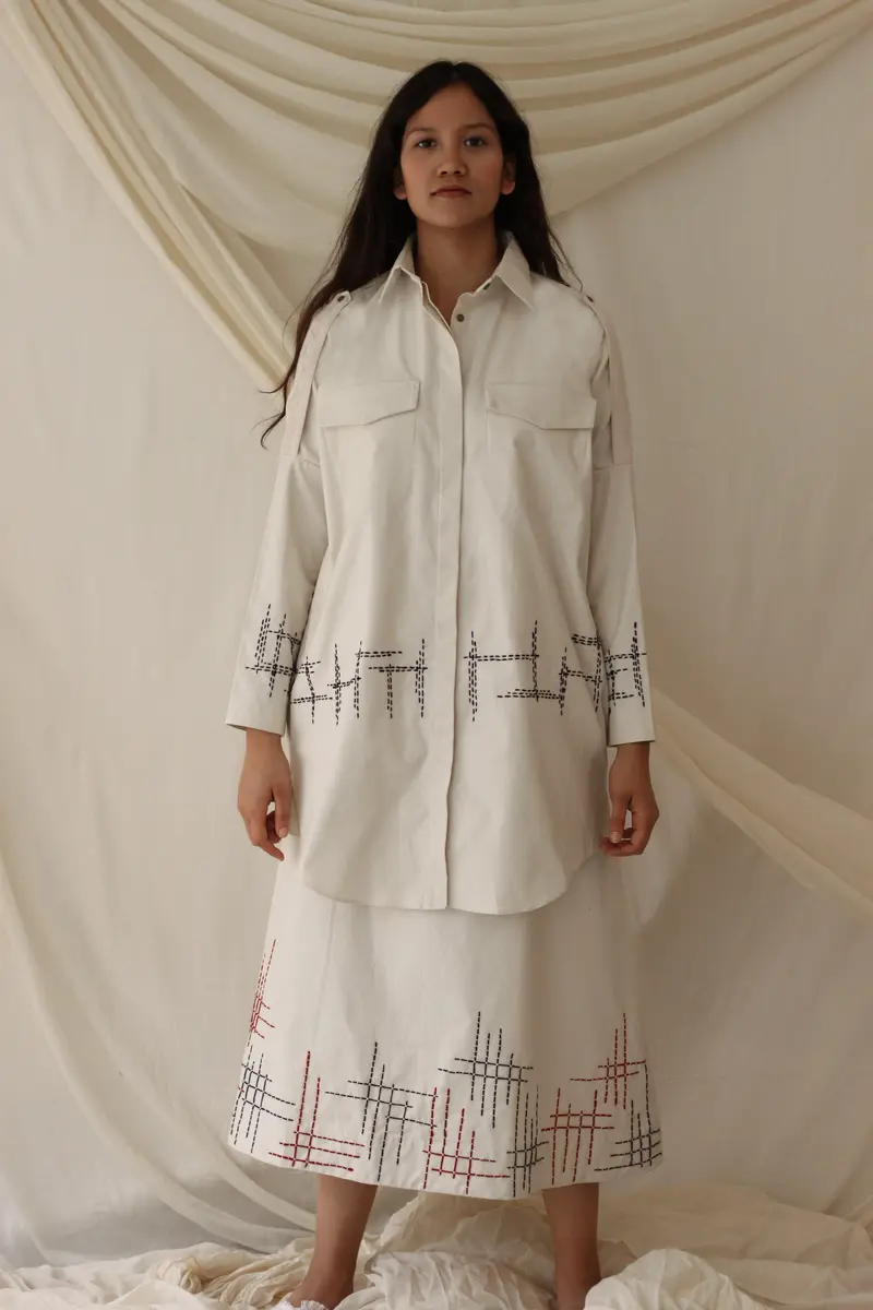 White Embroidered Coord Set