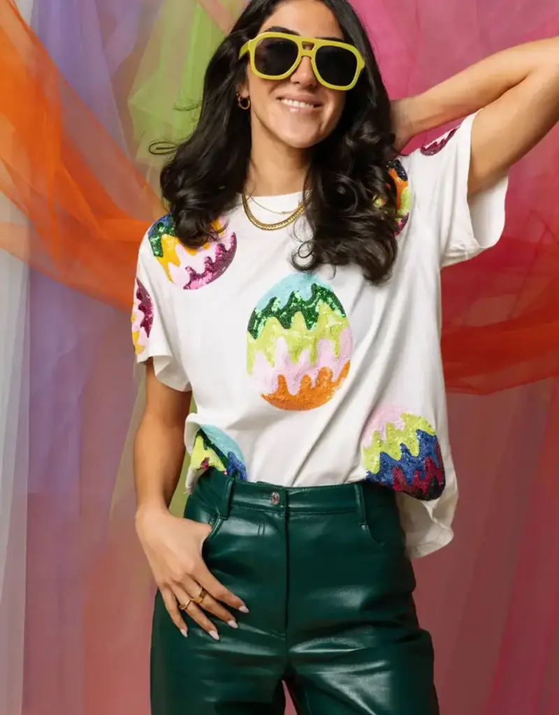 White Groovy Easter Egg Tee