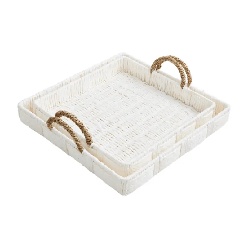 White House Woven Tray Set