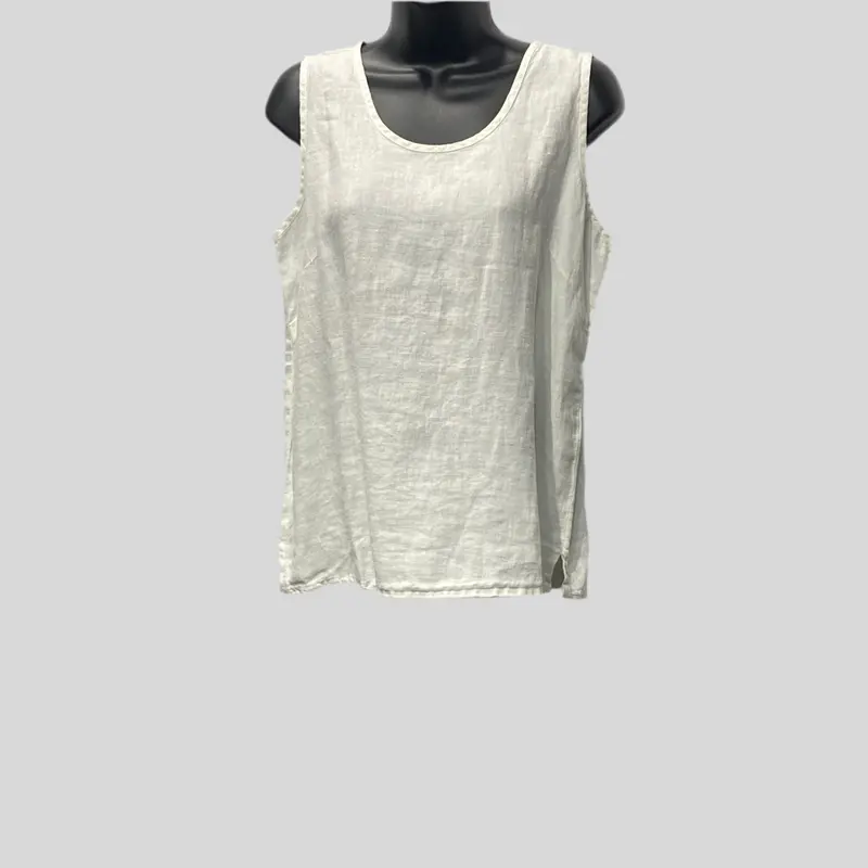 White Linen Tank Top