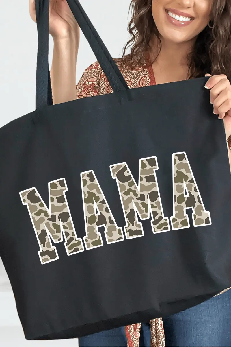 White Mama Camo Canvas Jumbo Tote