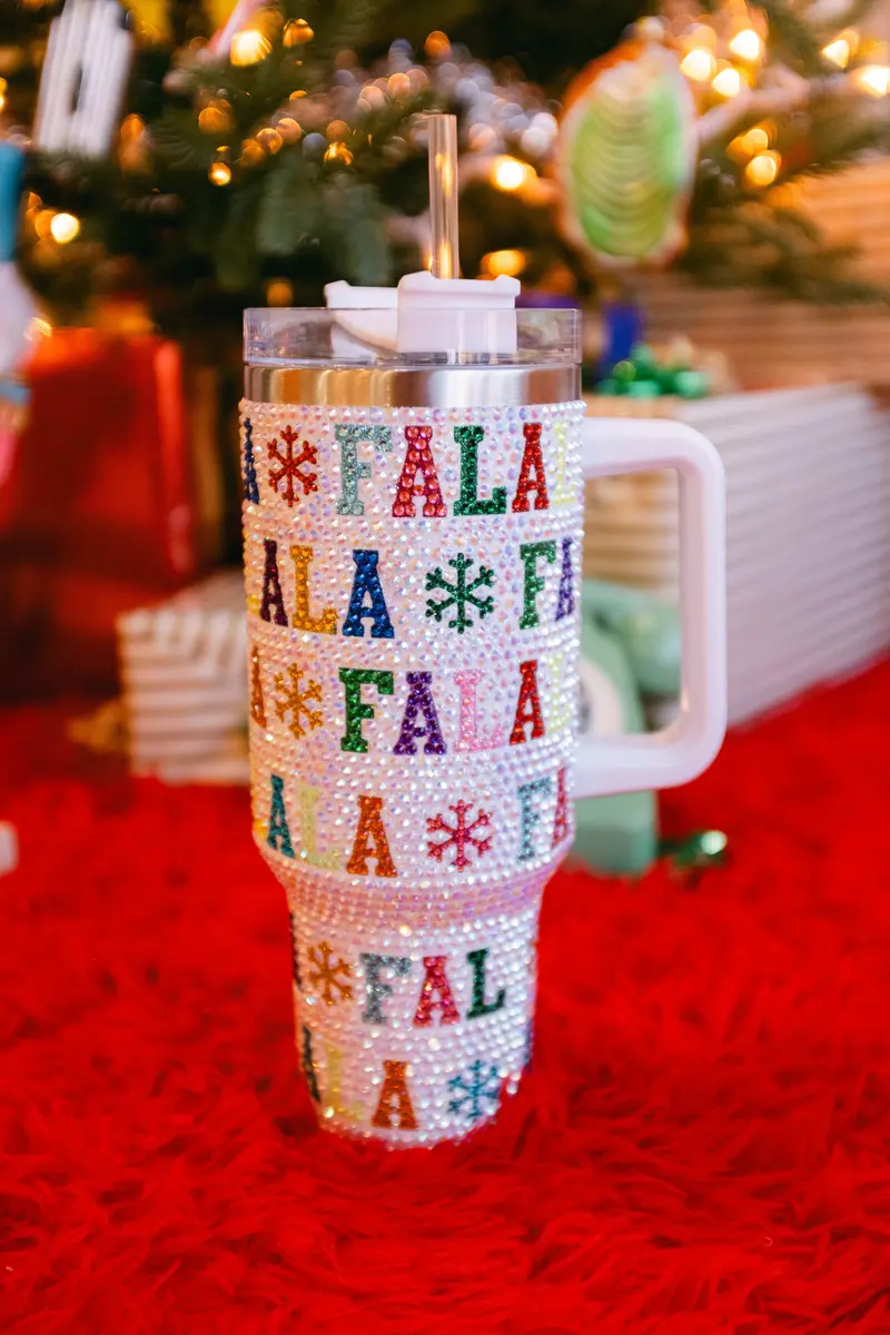 White Multi 'Fa La La' Tumbler
