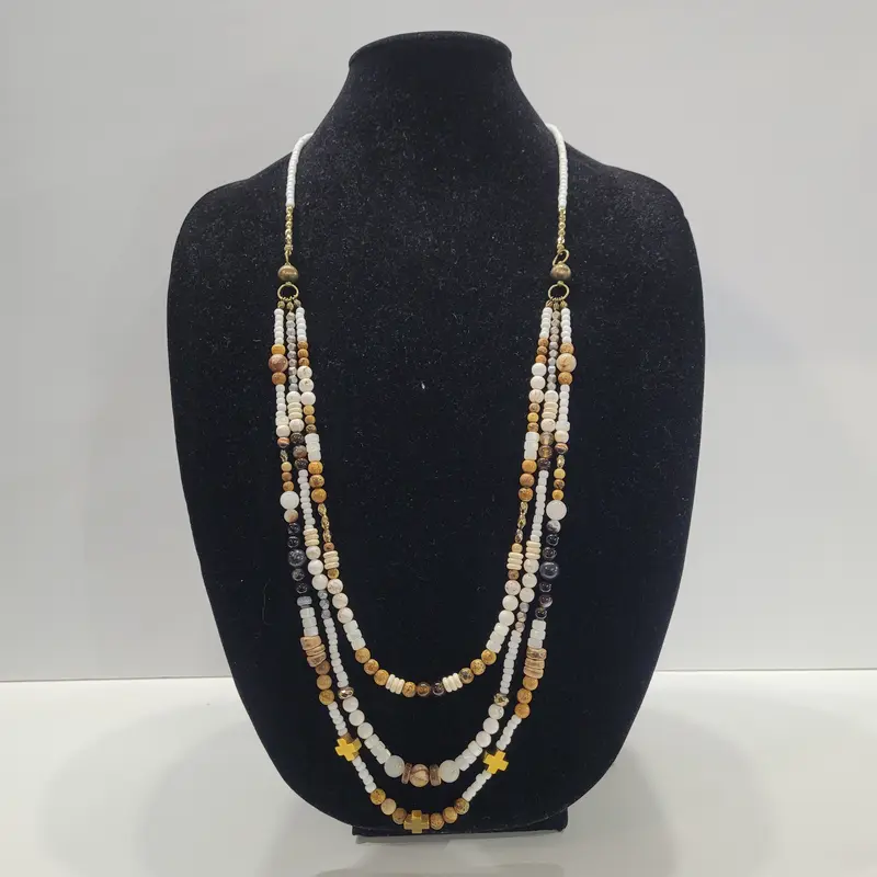 White Natural Stone Magnet Versatile Necklace