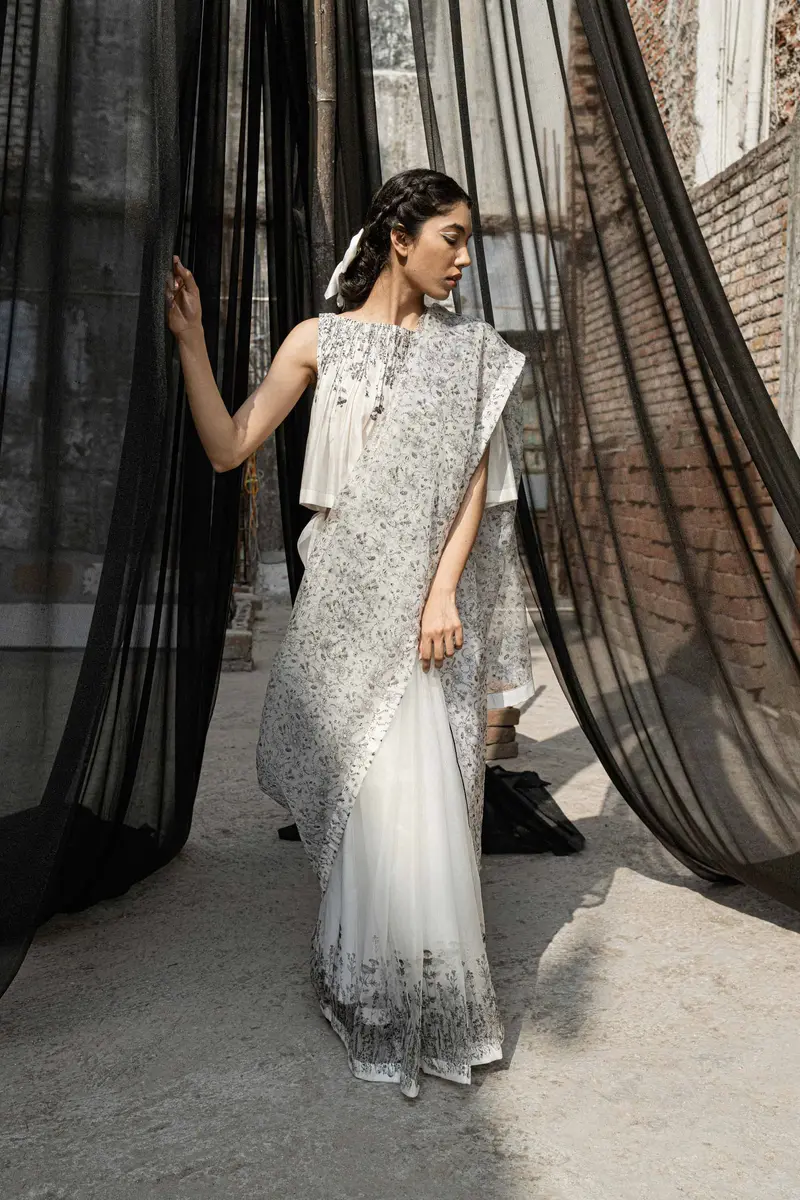 White Organza Saree