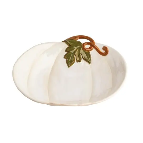 White Pumpkin Bowl By Mudpie