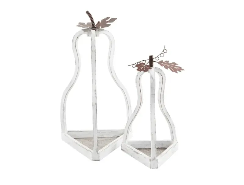 White Pumpkin Lantern Set by Mud Pie
