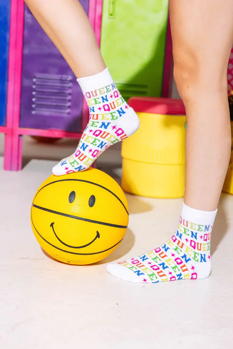 White Rainbow Queen Socks