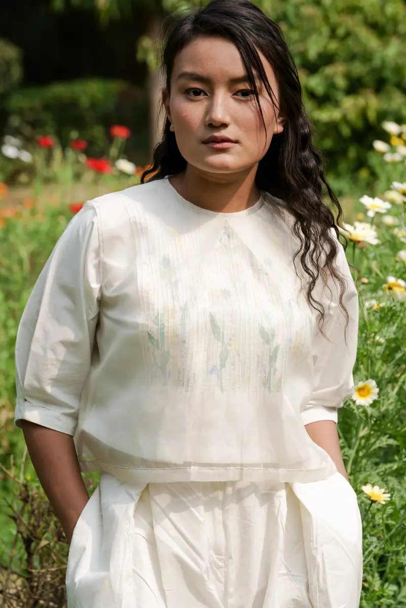 White Silk Top