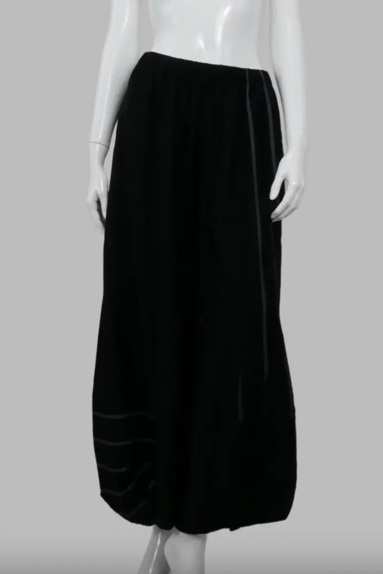 Wide Leg Crop Pants with Contrast Stripes