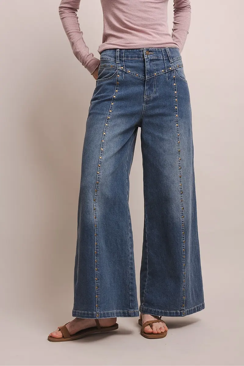 Wide Leg Denim Pants - PREORDER