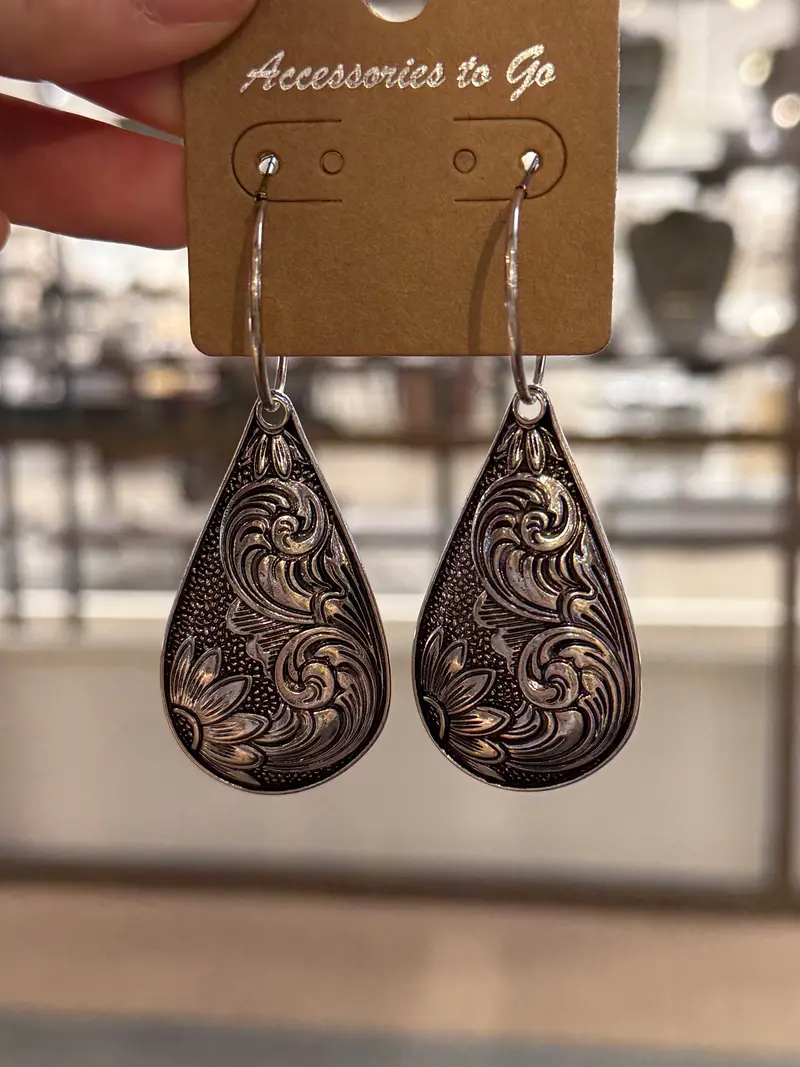 Wildflower Silver Teardrop Earrings - PREORDER