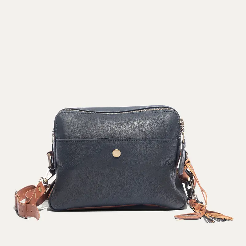 Will Leather Goods Everyday Double Zip Leather Crossbody