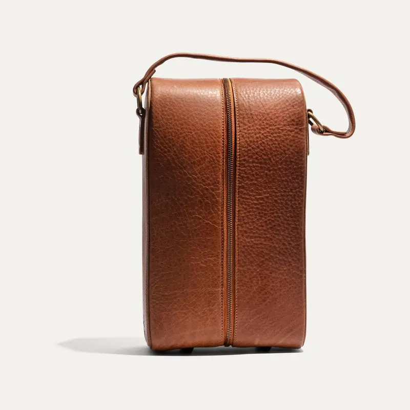 Will Leather Goods Hard Double Leather Wine Case