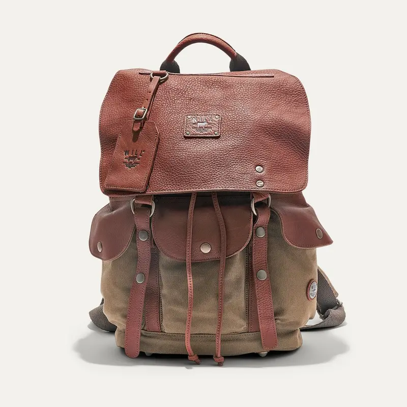 Will Leather Goods Lennon Canvas & Leather Backpack