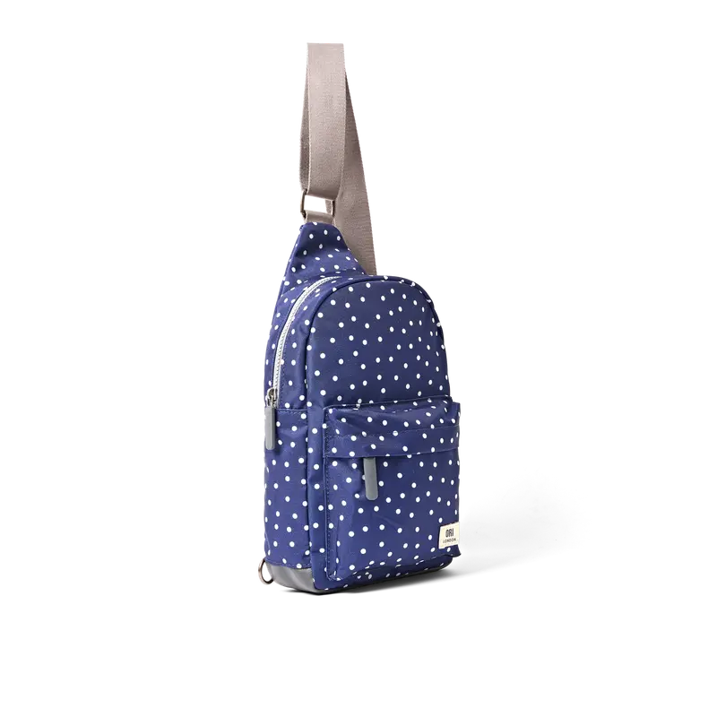 Willesden Sling Bag in Navy Polka Dot