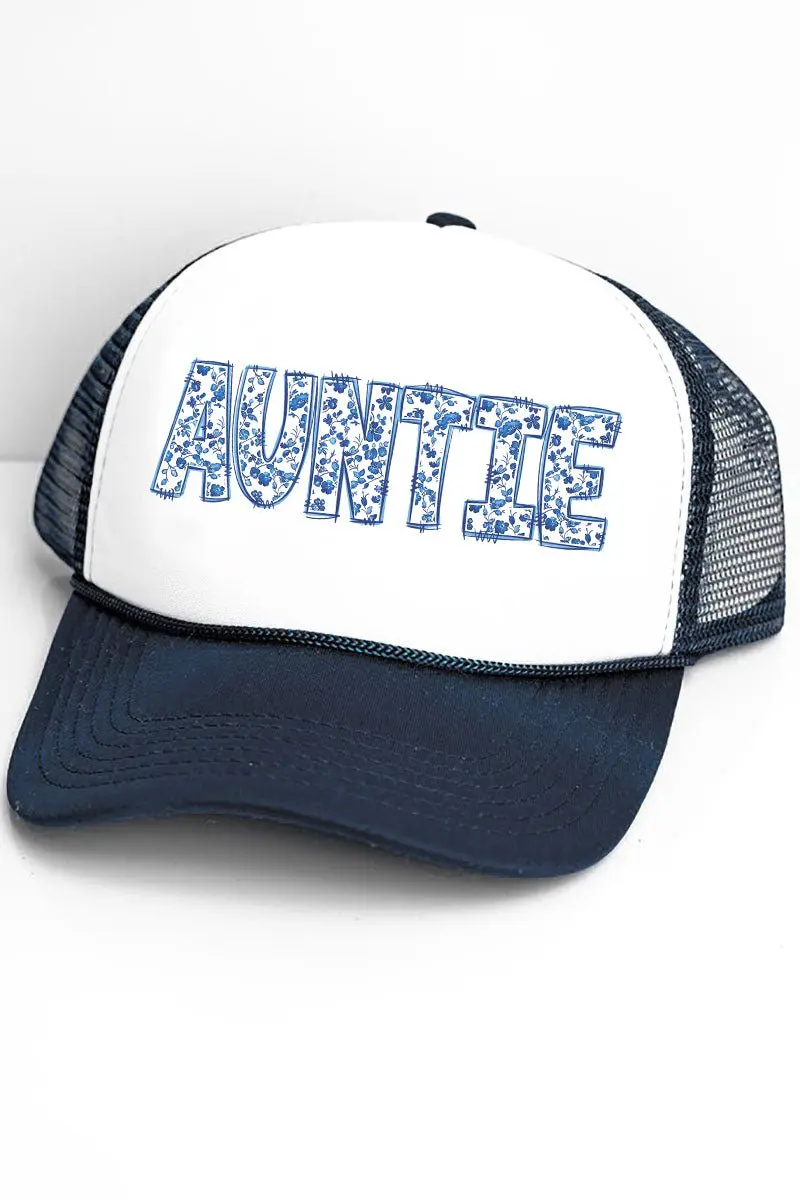 Willow Block Auntie Foam Mesh Back Trucker Cap